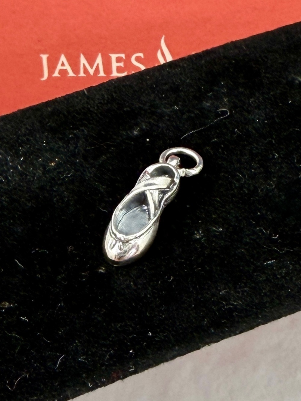 JAMES AVERY Sterling Silver Toe Shoes Ballet Slipper Lace-up Charm, RETIRED